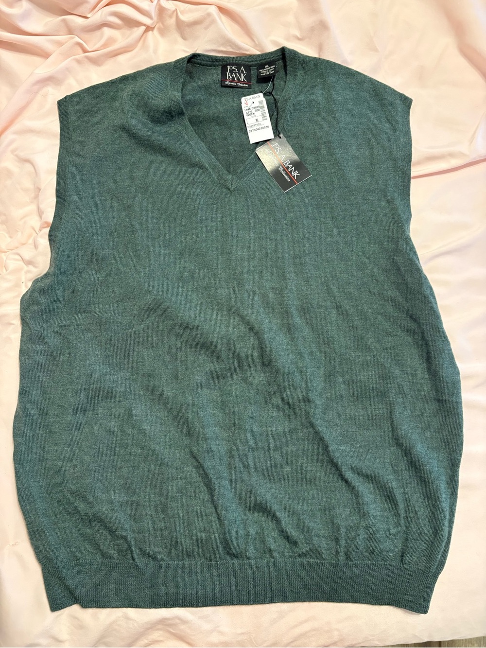 Jos. A. Bank Women's Green V-Neck Sweater Vest